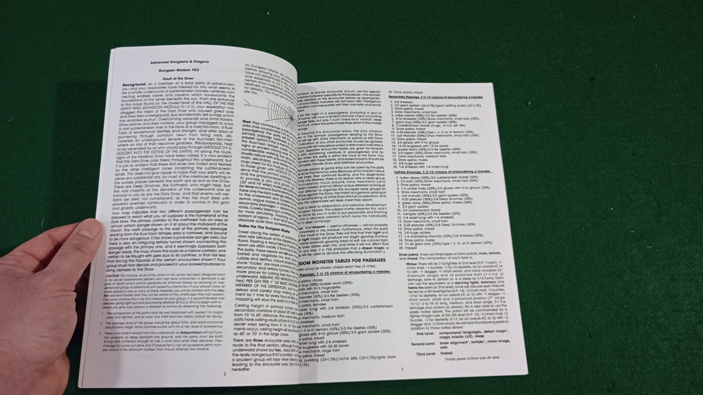 1e D3 Vault of the Drow Advanced Dungeons Dragons AD&D 1st