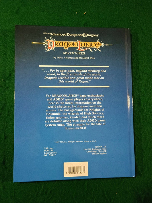 1e HARDCOVER Dragonlance Adventures Advanced Dungeons Dragons AD&D 1st Edition