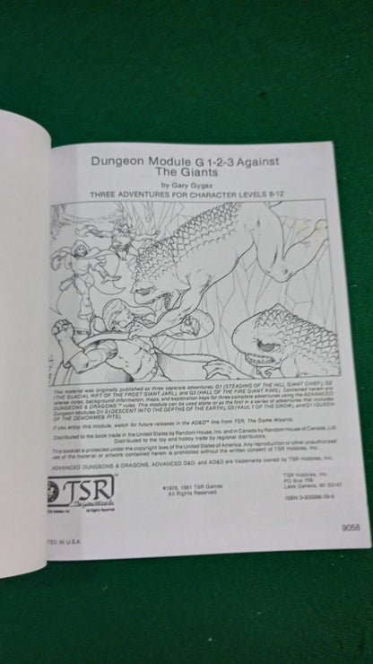 1e AGAINST THE GIANTS G1-3 Softcover Advanced Dungeons Dragons AD&D 1st Edition