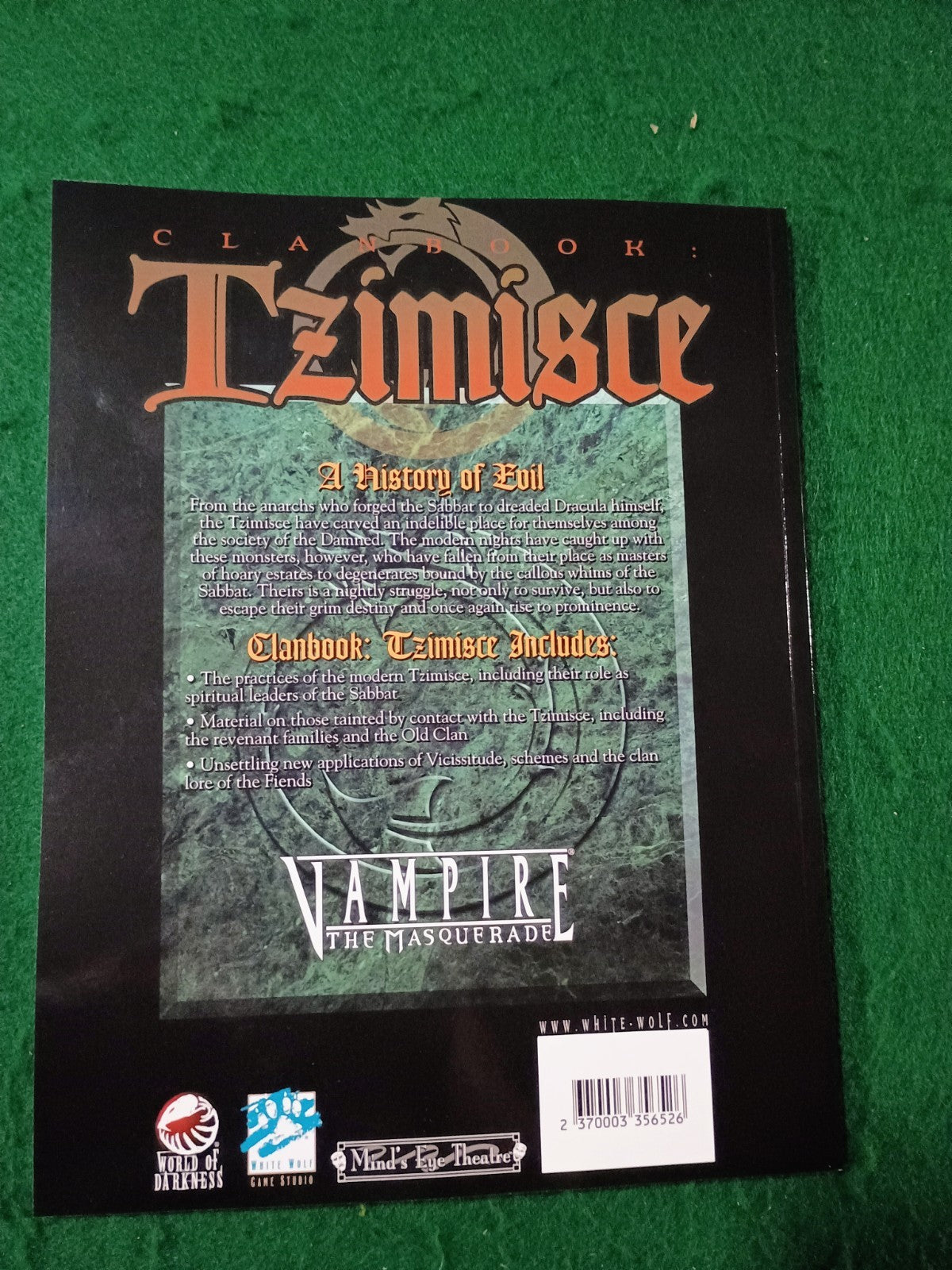 Clanbook: Tzimisce - Revised Edition Vampire the Masquerade Onyx Path White Wolf
