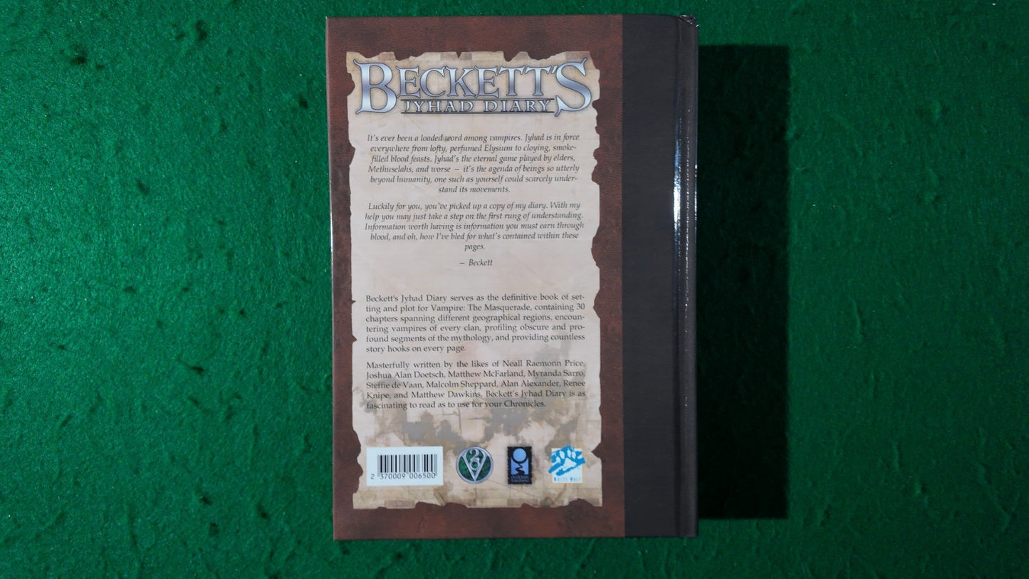 HARDCOVER V20 Beckett's Jyhad Diary Vampire the Masquerade 20th Onyx Path