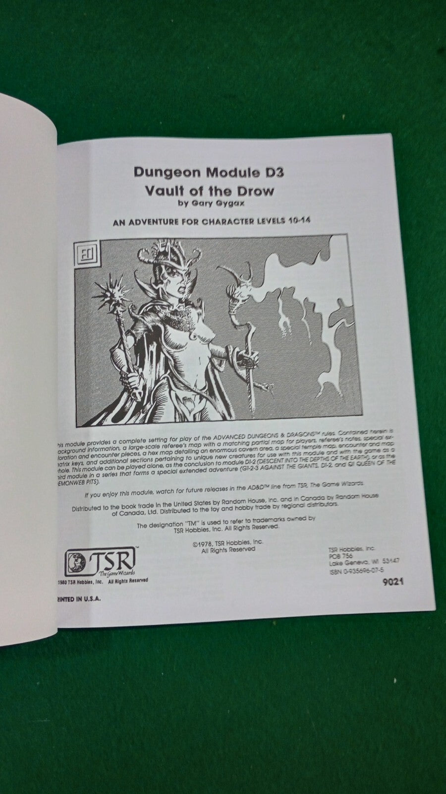 1e D3 Vault of the Drow Advanced Dungeons Dragons AD&D 1st