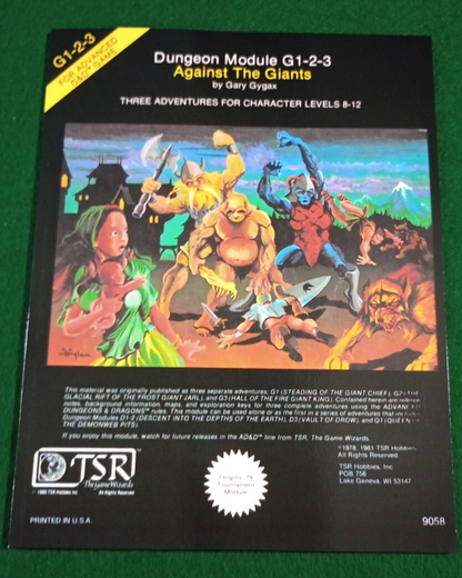 1e AGAINST THE GIANTS G1-3 Softcover Advanced Dungeons Dragons AD&D 1st Edition