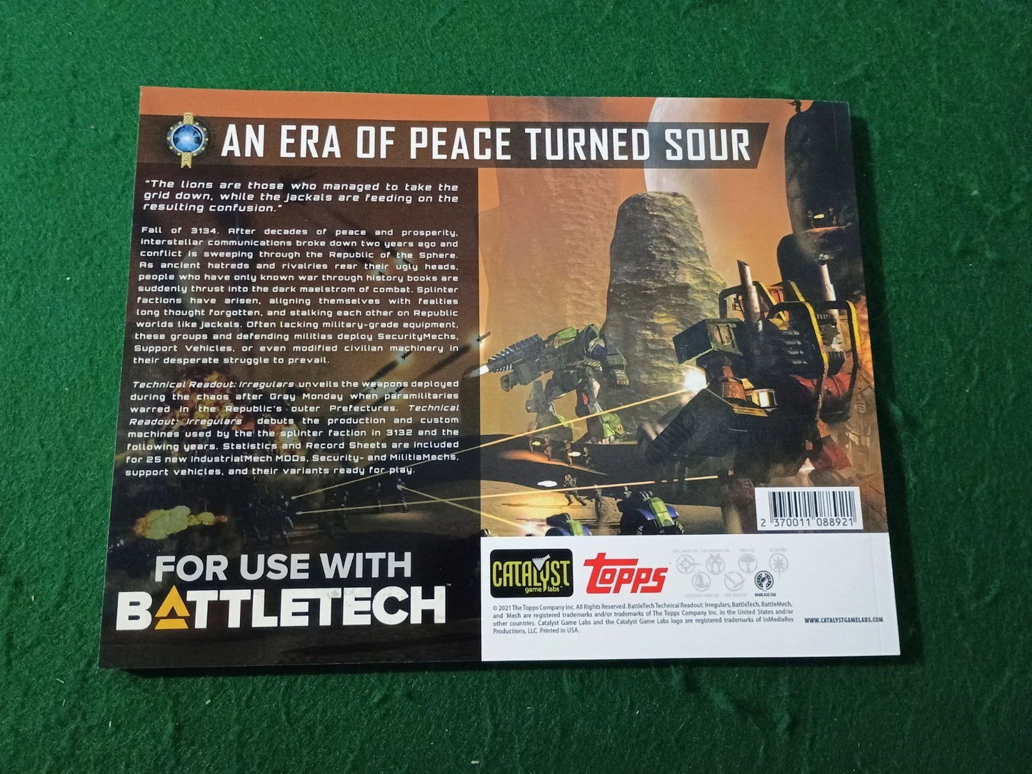 BattleTech: Technical Readout: Irregulars Catalyst Game Labs FASA Wargames