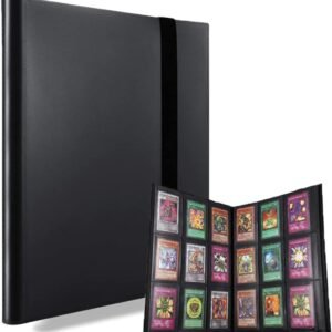 AITIME Sport Fans Gaming Card Collection Binder, 360 Side Loading Trading Card Collection Book MTG Yugioh Cards Protection Holder Playing Cards and Coupons Protector Storage Book (Black)