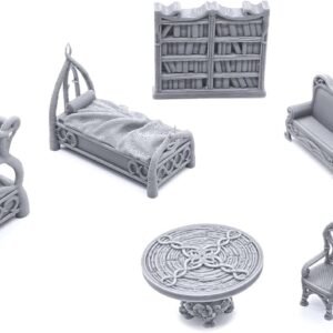 EnderToys Elegant Furniture by Printable Scenery, 3D Printed Tabletop RPG Scenery and Wargame Terrain 28mm Miniatures