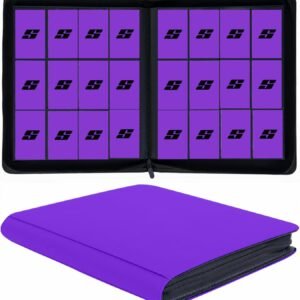 12 Pocket 720 Pockets Trading Card Binder, Ringless Side Loading Card Holder Album, Trading Card Album Fit for YuGiOh, MTG, TCG, Game Cards, Sports Cards, Business Cards (Purple)