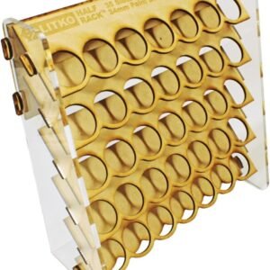 LITKO Paint Organizer Storage Rack Miniature Model Hobby Paint Station Holder Caddy Stand | 34mm Round Bottle Paints | Wall Mount | Compatible with Citadel, Pro-Acryl, Formula P3 (35 Holes)