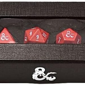 Heavy Metal Red and White RPG Dice Set for Dungeons & Dragons
