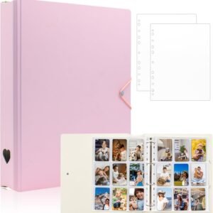 Card Binder, A4 Trading Card Binder Album with 25 Pages 9 Pocket, Card Holder Folders for YuGiOh, MTG, TCG, Game Cards & Sports Cards (Pink)