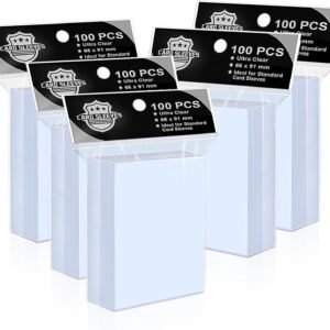 500Pcs Soft Clear Card Sleeves, Standard Trading Card Sleeve Protectors for Penny Card Sleeve,Football,Magic, Baseball,MTG,Yugioh Cards