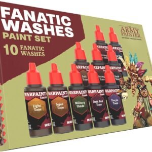 The Army Painter Warpaints Fanatic: Washes Paint Set, Complete Set of 10 Acrylic Paints in 18mL Dropper Bottles to Wash and Shade Miniature Models