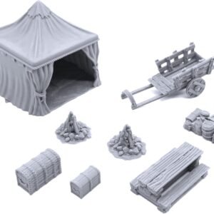 EnderToys Traveler's Camp II by Printable Scenery, 3D Printed Tabletop RPG Scenery and Wargame Terrain 28mm Miniatures