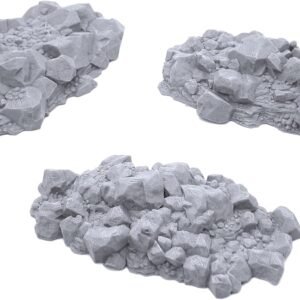 EnderToys Jagged Rocks Scatter by Printable Scenery, 3D Printed Tabletop RPG Scenery and Wargame Terrain 28mm Miniatures