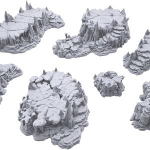 EnderToys Raised Caverns by Printable Scenery, 3D Printed Tabletop RPG Scenery and Wargame Terrain 28mm Miniatures
