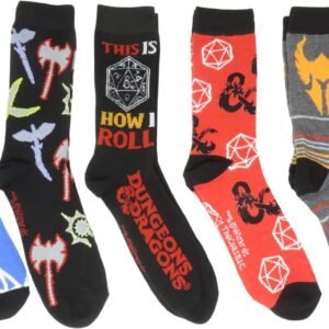Hyp Dungeons and Dragons Logos D&D Men's Crew Socks 5 Pair Pack