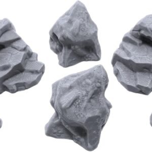 EnderToys Stone Boulder Bundle, Terrain Scenery for Tabletop 28mm Miniatures Wargame, 3D Printed and Paintable