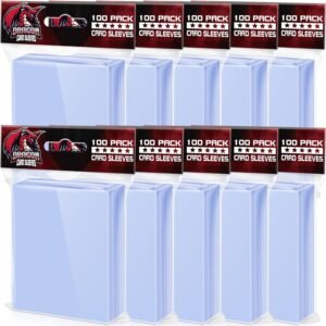 1000 Pcs Card Sleeves Toploaders for Trading Cards, Soft Clear Card Sleeves for Baseball Cards, Sports Cards, Yugioh Cards, MTG Cards (66mm×91mm)
