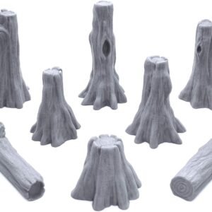 EnderToys Swamp Tree Trunks & Logs, 3D Printed Tabletop RPG Scenery and Wargame Terrain for 28mm Miniatures