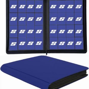 1000+ Pockets Trading Card Binder, 16 Pocket Ringless Side Loading Card Holder Album, Trading Card Album Fit for YuGiOh, MTG, TCG, Game Cards, Sports Cards, Business Cards (Dark Blue)