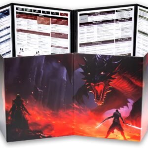 TIDYBOSS 4-Panel DM Screen | Customizable DND Dungeon Master Guide with Inserts for Dungeon Masters | Dungeons and Dragons Starter Set | DND Starter kit d&d Accessories | DND Gifts | DND dm Supplies