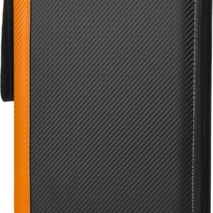 9 Pockets Trading Card Binder with Sleeves Card Organizer, 900 Double Sided Pocket PU Card Collection Binder, Baseball Binder,for Sports Card, MTG, TCG Yugioh Card (Orange)