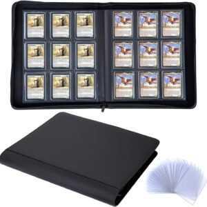 Toploader Binder, Holds 288 Toploaders, 9 Pocket Top Loader with Sleeves Card Storage Case for 3" x 4" Rigid Card Holders, for MTG, YugiOh, Baseball, TCG, Trading & Sports Game Cards