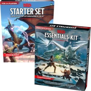 Dungeons and Dragons Starter Bundle - Learn to Play with The D&D Essentials Kit and D&D Starter Set: Dragons of Stormwreck Isle