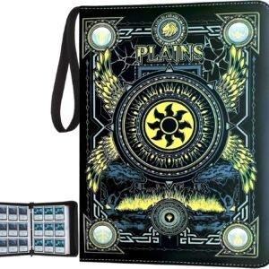 Trading Card Binder,9 Pocket Card Binder with Sleeves 720 Double Sided Pocket Premium Collector Card Album,Card Collection Folder for MTG,TCG,Yugioh,Game Cards (Yellow)