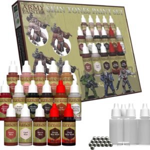 The Army Painter Skin Tones Paint Set, 16 Acrylic Paints, 4 empty bottles and 16 Mixing Balls for Advanced Techniques in Wargames Miniature Model Painting