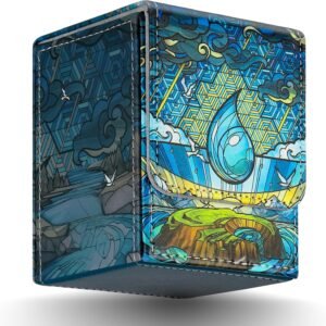 Card Deck Box for MTG Card Storage Box Holds 100 Plus Single Sleeved Cards with Trading Cards Games TCG Yugioh etc. (Light Blue)