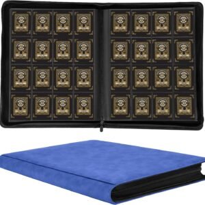 1000+ Pockets Card Binder,16 Pockets Trading Card Binder Ringless Side Loading Trading Card Album Folder for YuGiOh,MTG,TCG,Game Cards,Sports Cards,Business Cards (Dark Blue)