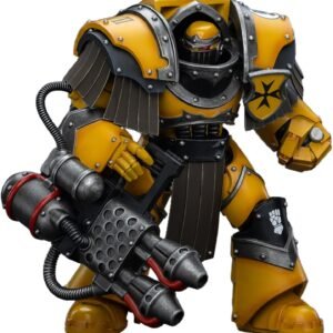 JOYTOY 1/18 Action Figure Warhammer 40,000 Imperial Fists Legion Cataphractii Terminator Squad Legion Cataphractii with Heavy Flamer 5''Tall Movable Model Collectible Figurine