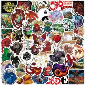 Dungeons and Dragons Stickers- 100Pcs Vinyl Waterproof Stickers for Teens, Gifts for Laptops, Car, Wall, Phone
