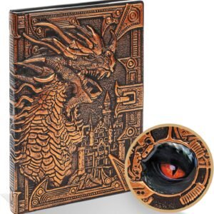 3D Dragon DND Journal Writing Notebook, Fantasy D&D Leather Journal Book for Dungeons and Dragons Gifts Nerdy DM & Players RPG Lovers Accessories, 200 Pages A5 Travel Notepad for Men or Women