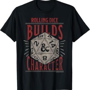 Dungeons & Dragons Rolling Dice Builds Character Short Sleeve T-Shirt